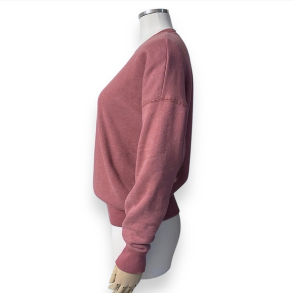 AMERICAN EAGLE Dusty Rose Crew Neck Cotton Blend Sweatshirt - Picture 5 of 8